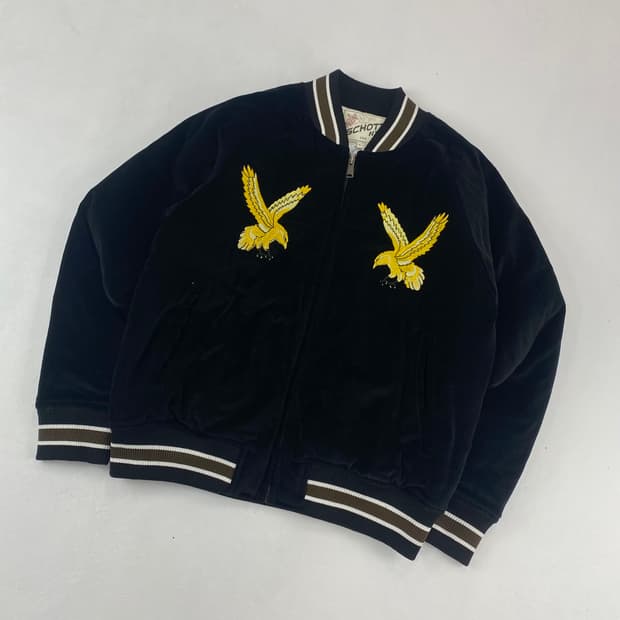 쇼트 자수 벨벳 수베니어 자켓 (100)