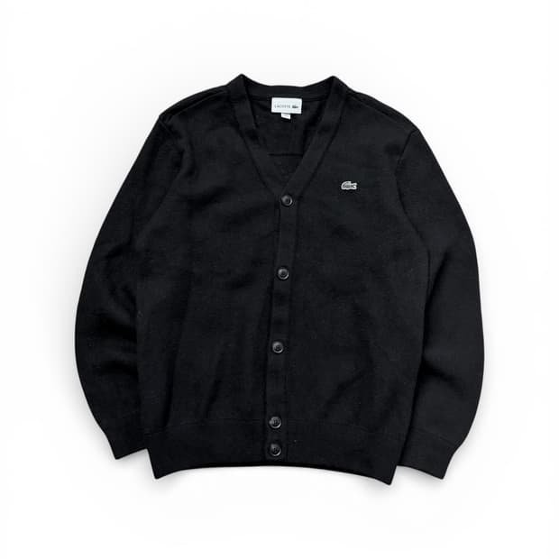 라코스테 신형 자수 로고 블랙 가디건