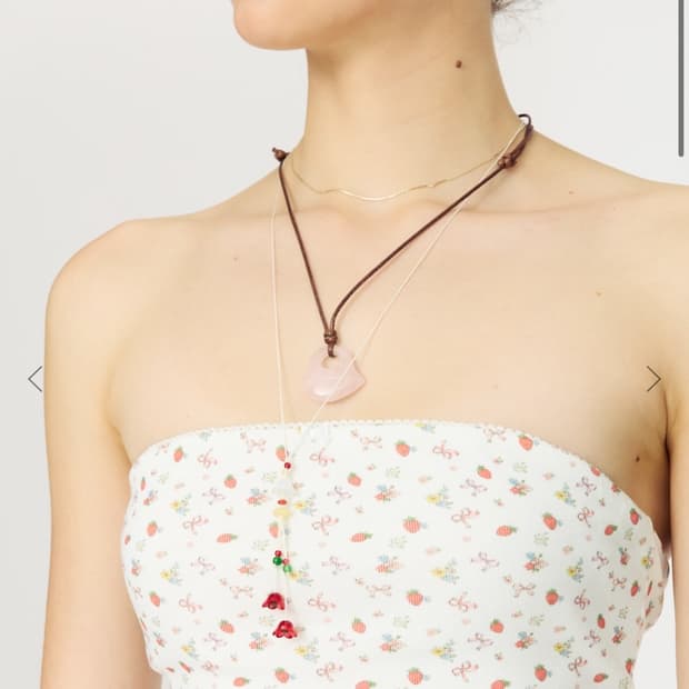 Glowny 글로니 summer gem heart necklace