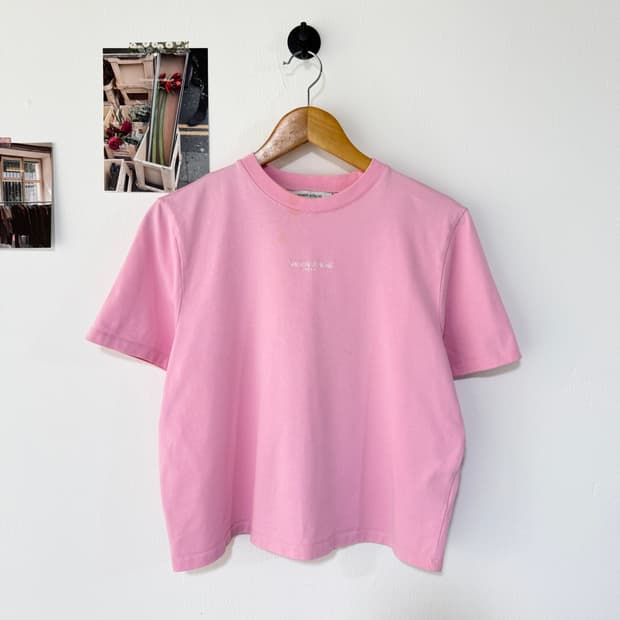 [M] 메종키츠네 로고 크롭 반팔티셔츠