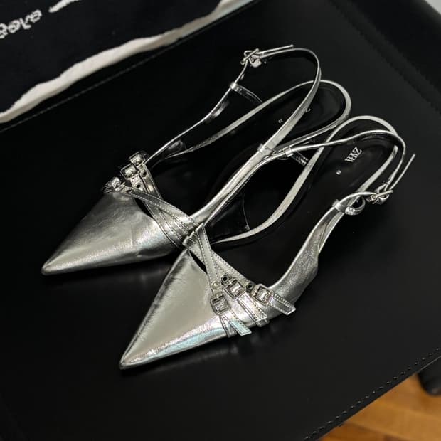 자라 실버 슬링백 39 (250)