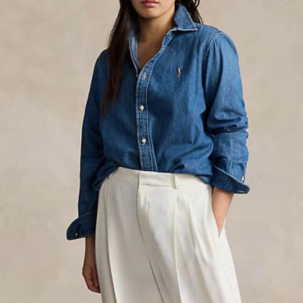 폴로랄프로렌 슬림핏 데님 셔츠 