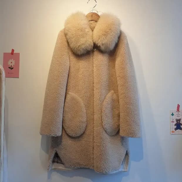 폭스퍼 양털 코트