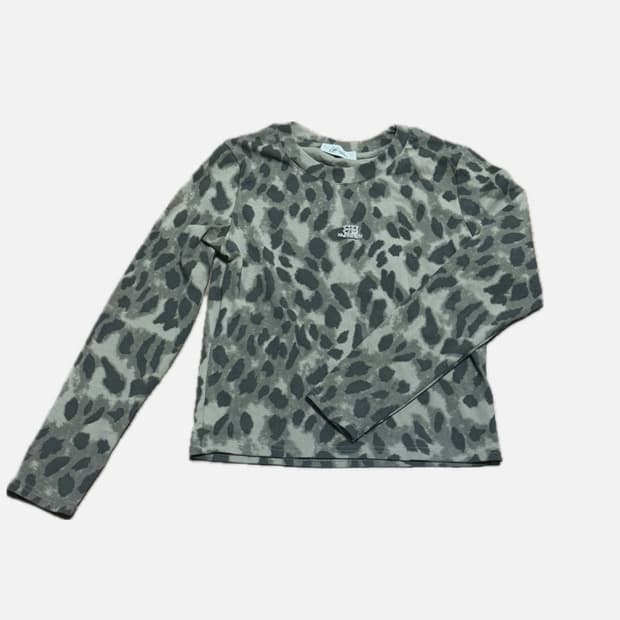 갸루 y2k 빈티지 레오파드 큐빅 탑