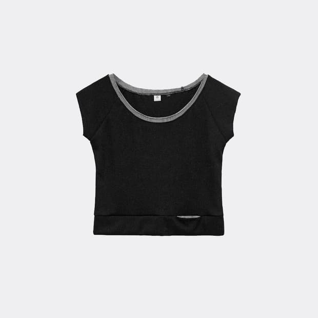 폴리테루 우먼 피크 포켓티 WOMEN PEEK POCKET TEE 블랙