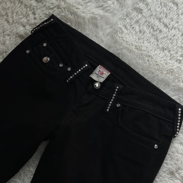 트루릴리전 블랙 스톤 부츠컷 청바지 27