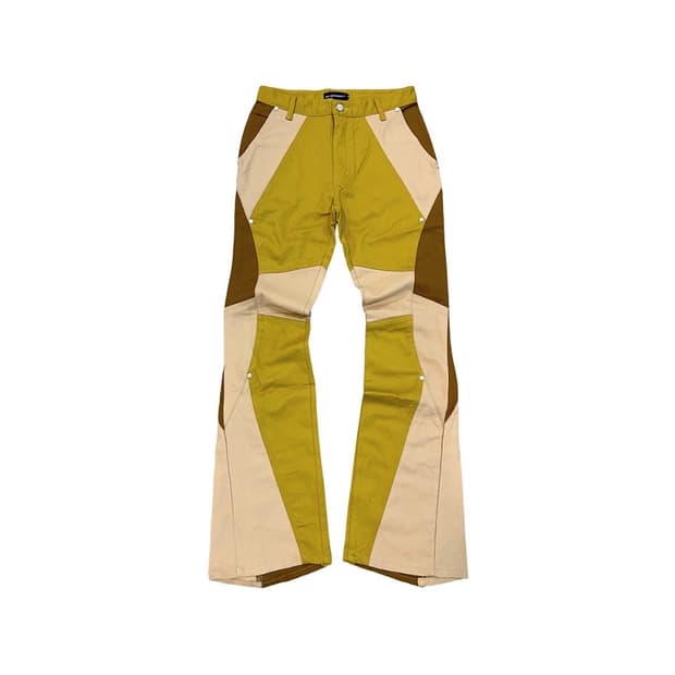 써저리 백 집 부츠컷 팬츠 바지 머스타드 M