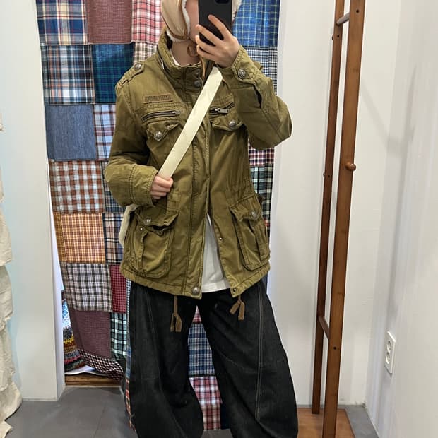 Evisu 카키 패치 자켓