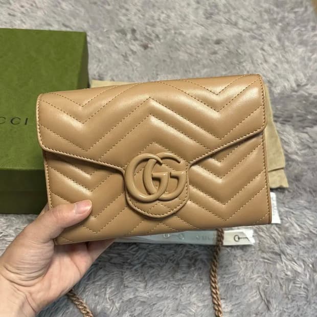 [풀구성] 구찌 GG 마틀라세 미니 체인백 핑크베이지