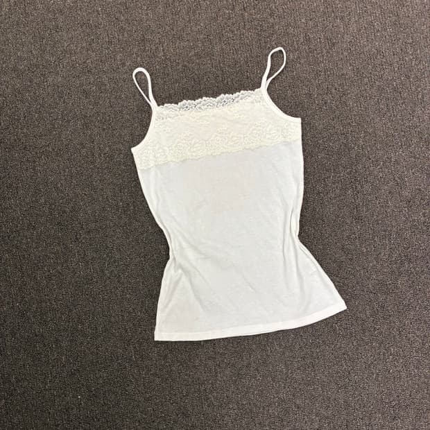 M)Japanese vintage 여성 레이스 화이트 나시(이염) 