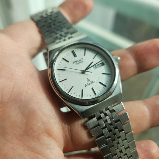 세이코 실버웨이브 빈티지 시계