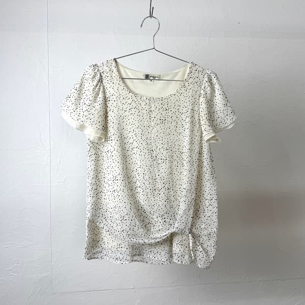 Michel Klein 드레이프 도트 블라우스