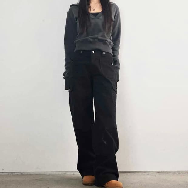 애즈온 JED CARGO PANTS 블랙