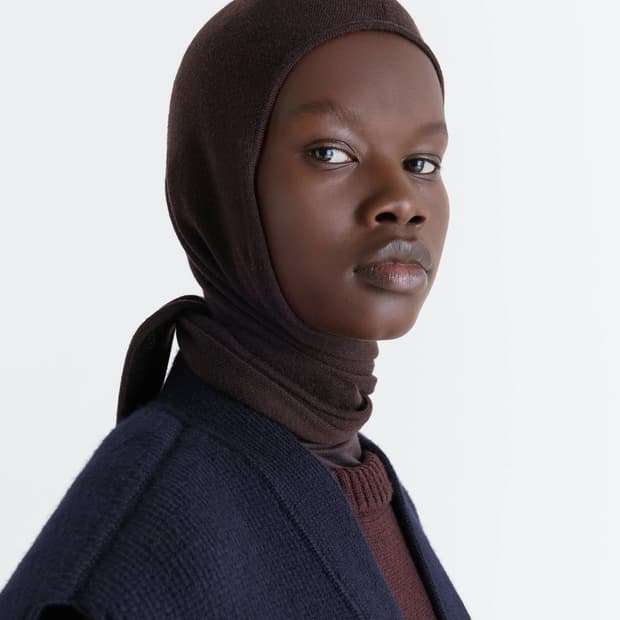 르메르 25fw HEAD SCARF 헤드 머플러/브라운