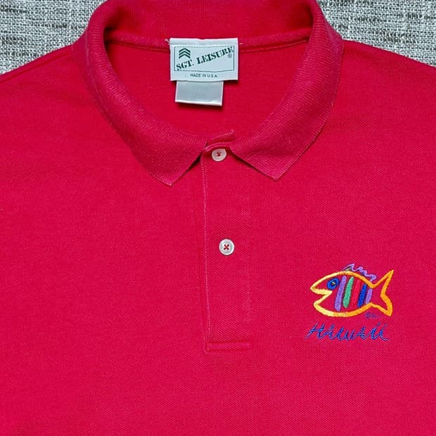 [L] 90s SGT. LEISURE 자수 카라티 Made in USA