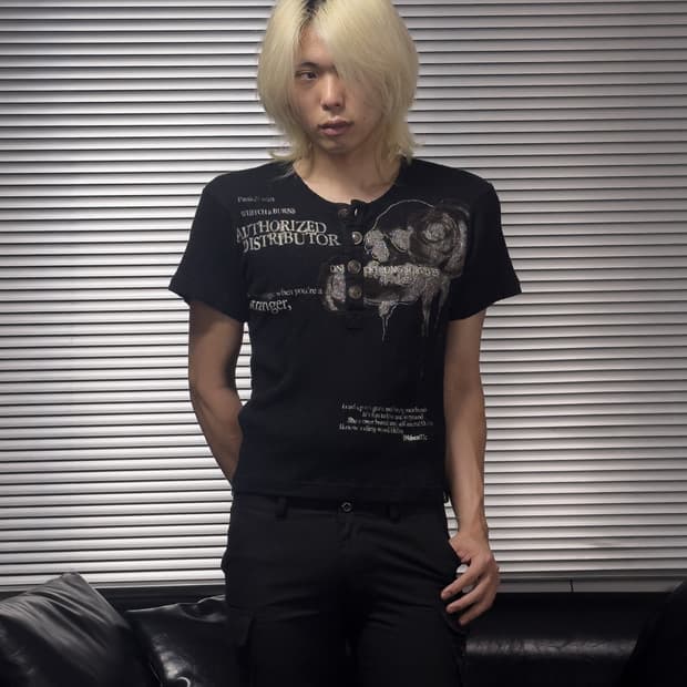{In The Attic} Skull Rose Ribbed Tee