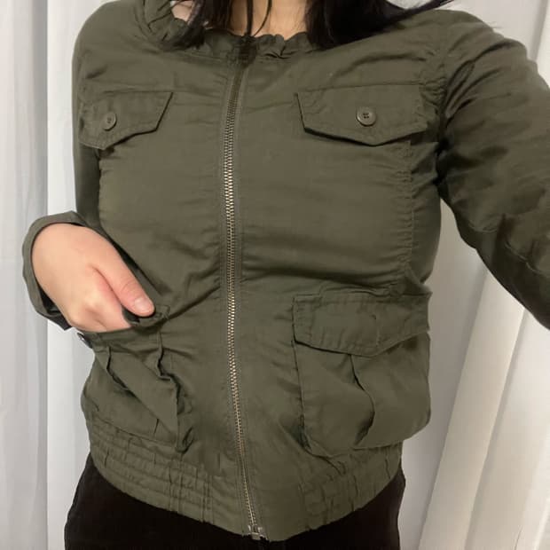 y2k 갸루깔 카키자켓