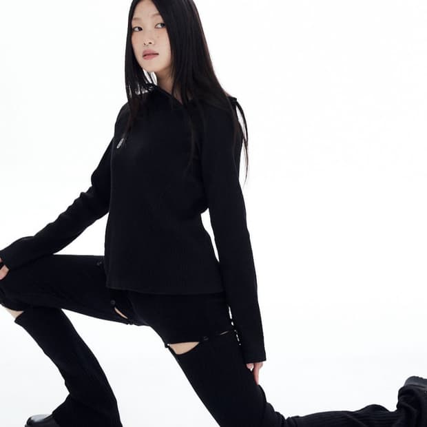 HALOMINIUM SLIM WAFFLE HOODIE