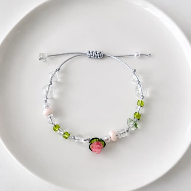 [made] 🌹로즈 챕터 비즈 매듭 팔찌