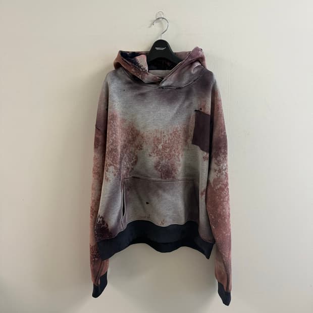 Bleached fade ghost pocket hoodie