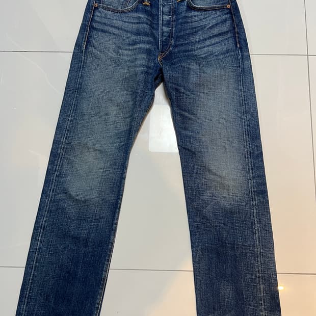 택포30)RRL 더블알엘 스트레이트 핏 힐스뷰 셀비지 데님팬츠 31x30