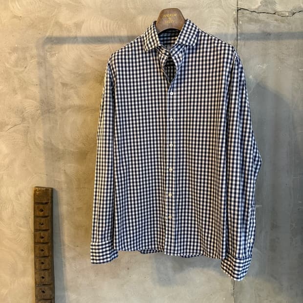 마리아노 깅엄 체크 셔츠 100