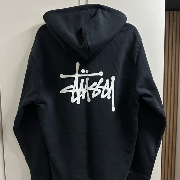 스투시 베이직 후드티 블랙 M