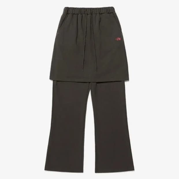 나이스고스트클럽 LOGO SWEAT LAYE RED PANTS 차콜