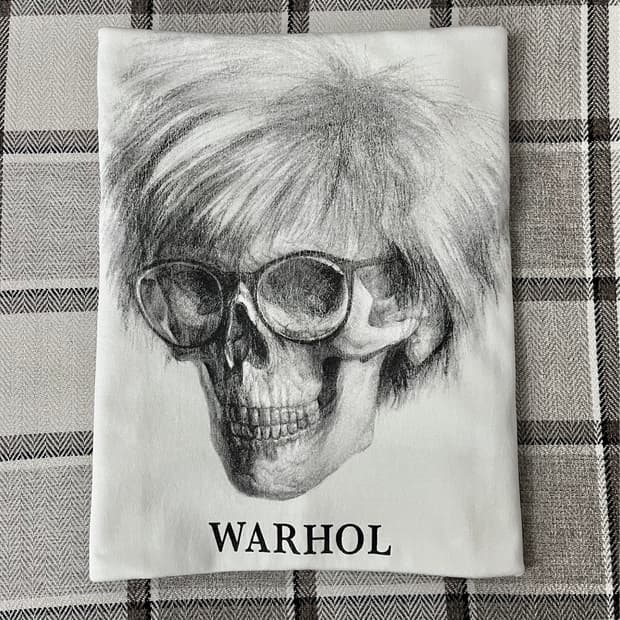 BIAS 빈티지 앤디워홀 데드맨 스컬 티셔츠