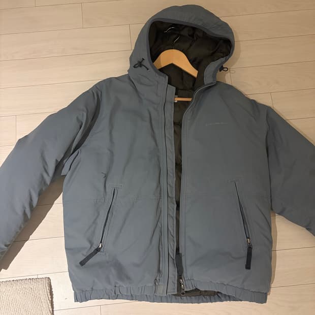 디스이즈네버댓 워시드 다운 푸퍼 자켓 슬레이트