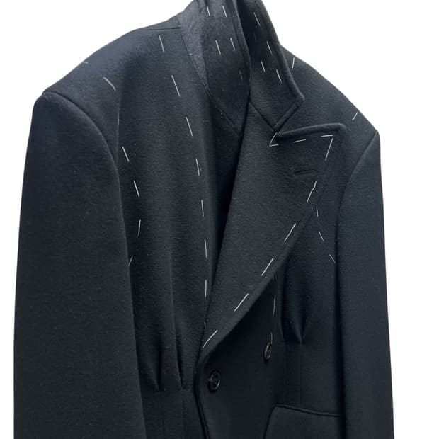 마르지엘라 무지라벨 가봉스티치 오버코트