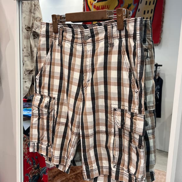 Levis 리바이스 체크 카고 하프 팬츠 (32inch)