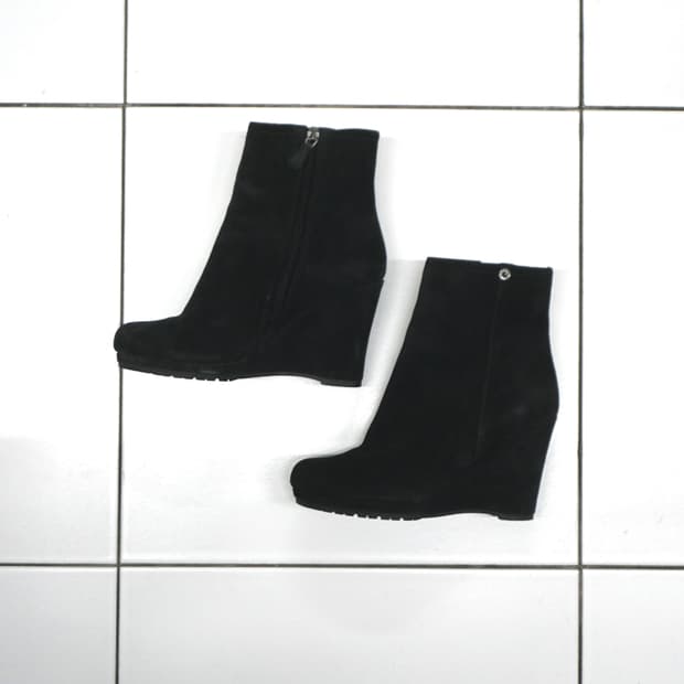 PRADA suede wedge ankle boots