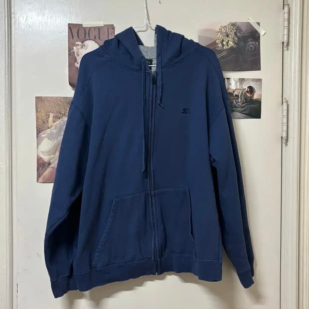 스타터 네이비 후드집업 