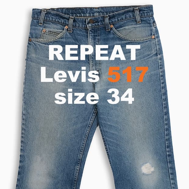 리바이스 517 오렌지탭 진청 80s USA 34인치 OR51736220