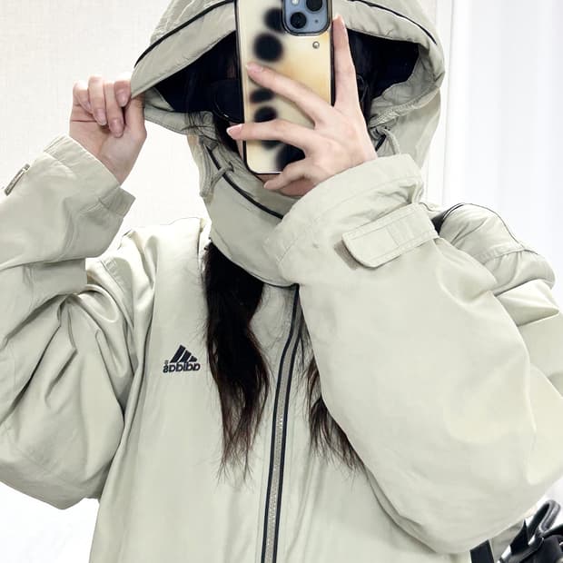 아디다스 90‘s 베이지 누빔자켓