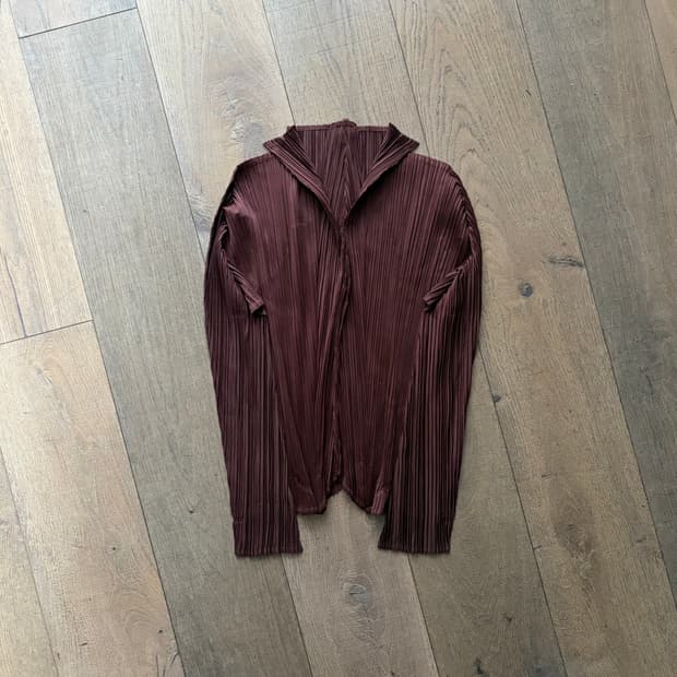 Ruffle Cutoff Detail Pleats Blouse