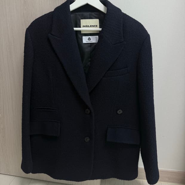 인사일런스우먼 부클 투웨이 오버사이즈 자켓 네이비 xs