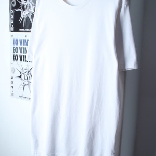 W(L-XL) 무신사 스탠다드 반팔 티셔츠 화이트 무지 롱-H31385