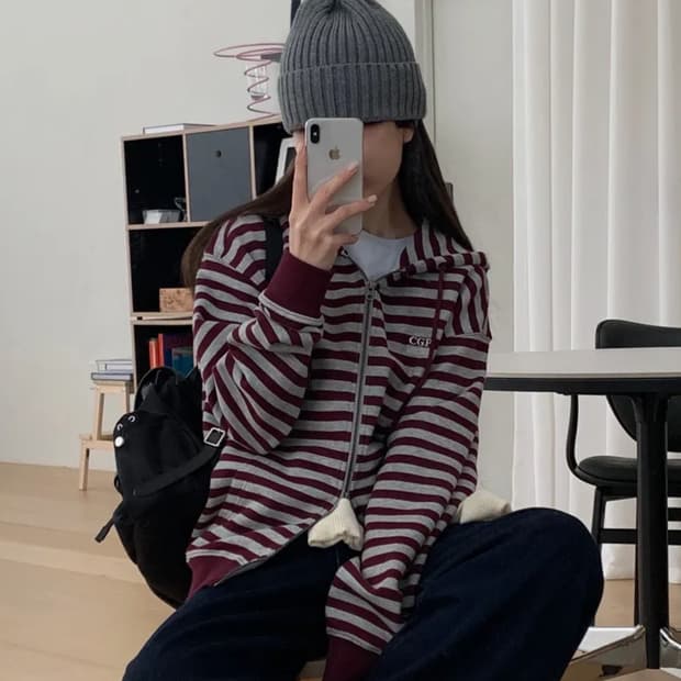 코드그라피 스트라이 후드 집업