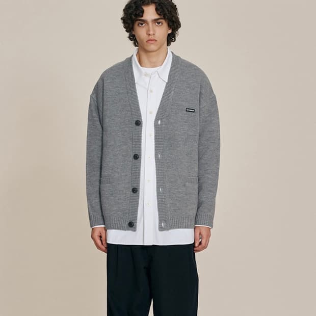 커버낫 베이직 소프트 니트 가디건_그레이