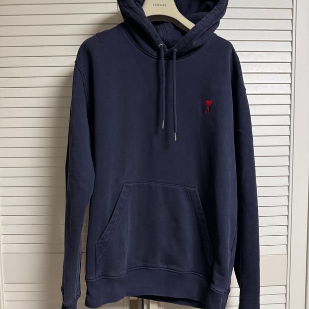 아미 후드티 맨투맨 네이비 L 정품