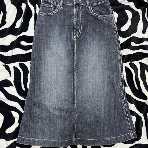 vintage denim long skirt
