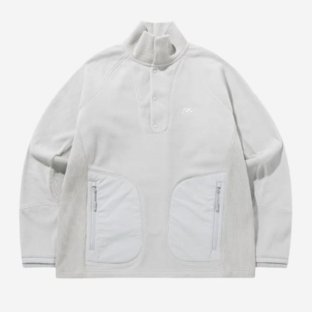 산산기어 Compound Fleece Top Light grey-23fw