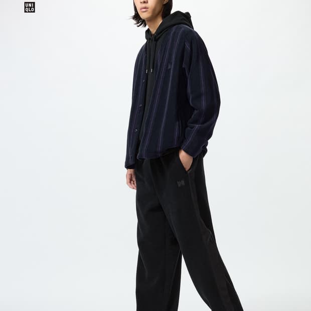 (새상품)유니클로x니들스 팬츠 블랙 M사이즈 후리스와이드팬츠 기본기장