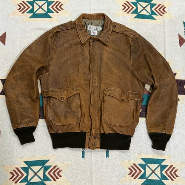 80s USA 브룩스 레더 A2 플라이트 자켓