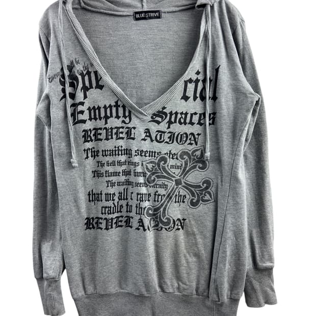 JPN Y2K 펑크 레터링 후드티1235