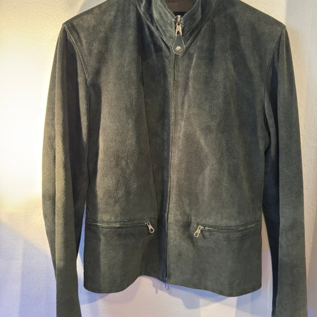 90s Emporio Armani green suede jacket