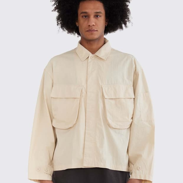 스투시 밀리터리 오버셔츠 베이지 S