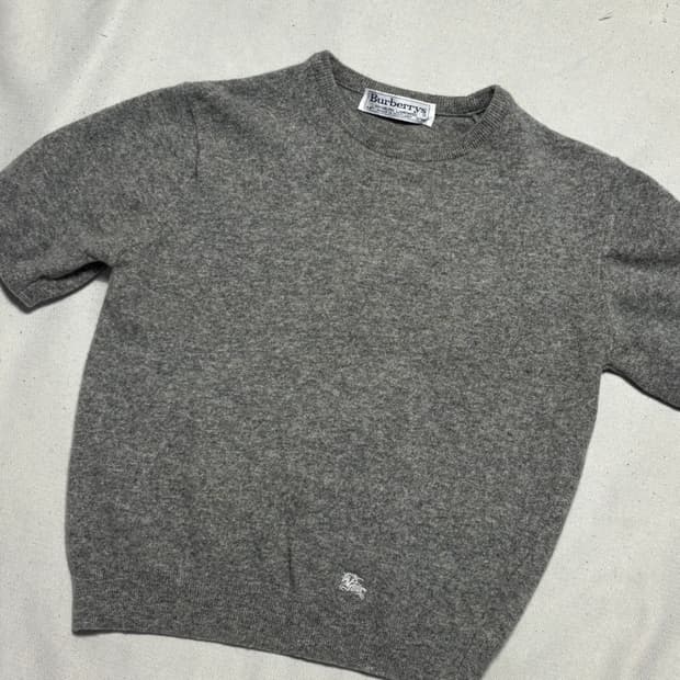 42 버버리 여성용 램스울 그레이 반팔 니트